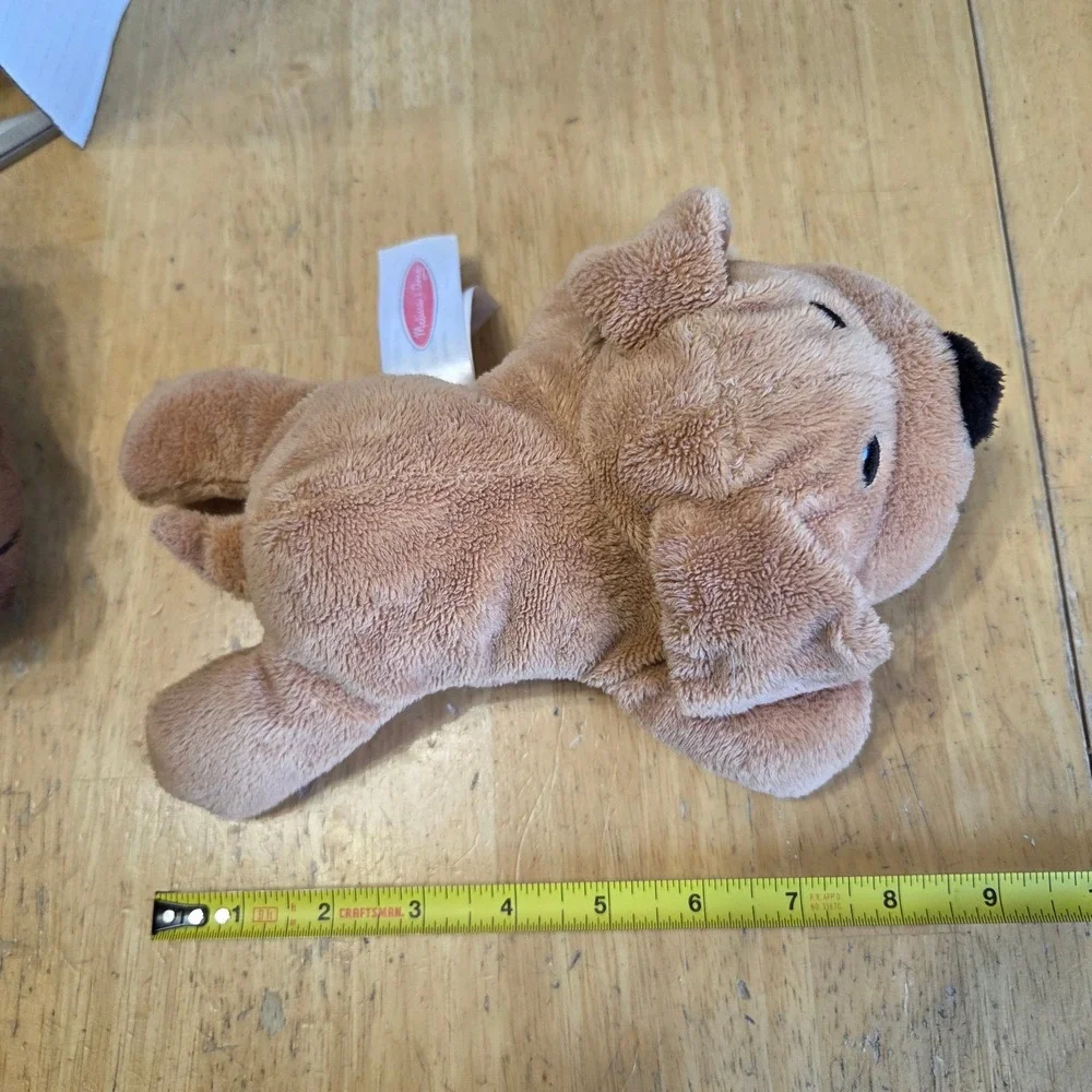 Melissa and Doug Lot of 5 Plush Puppy Dog Stuffed Animal Floppy Toy Brown 9 inch